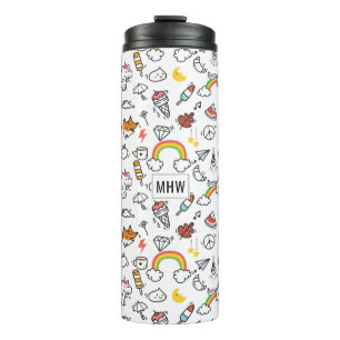 Cute Kawaii Pattern custom monogram tumbler