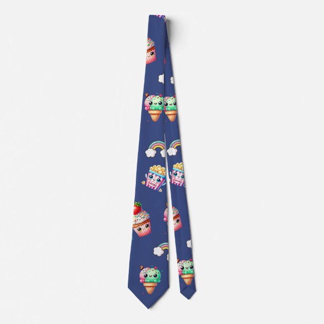 Cute Kawaii  Patterned Food Tie (Front)