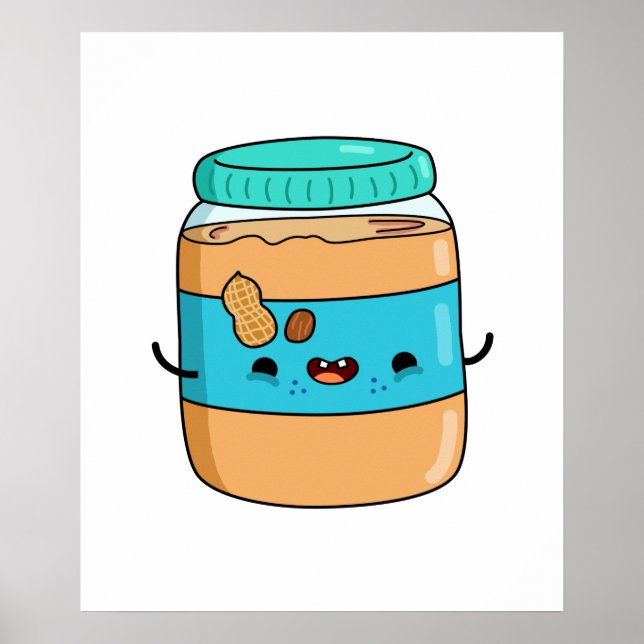 Cute Kawaii Peanut Butter Poster (Front)