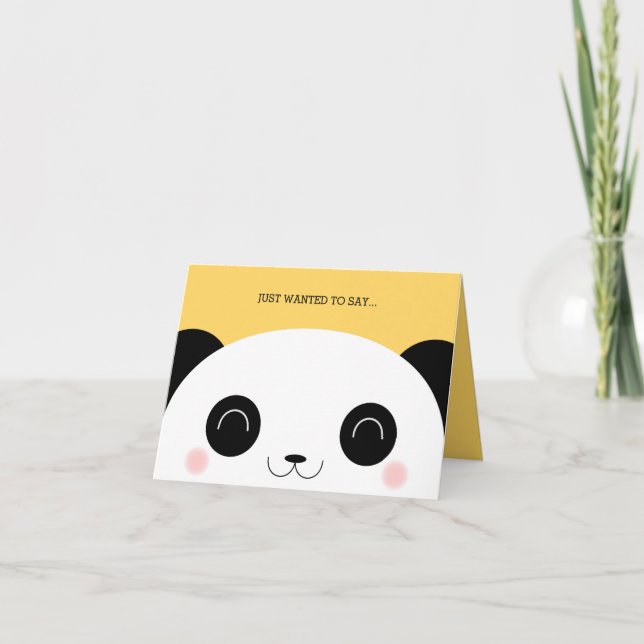 Cute Kawaii Peekaboo Panda Face Thank You (Front)