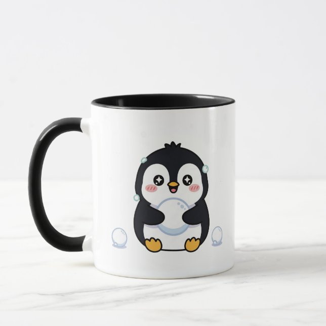 Cute Kawaii Penguin Cozy Winter Mug (Left)