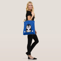 Cute Kawaii Penguin Winter Tote Bag