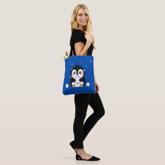 Cute Kawaii Penguin Winter Tote Bag