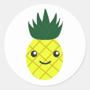 Cute Kawaii Pineapple Classic Round Sticker
