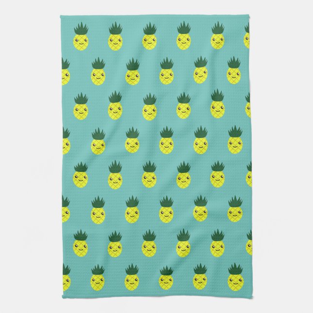 Cute Kawaii Pineapple Kitchen Towel (Vertical)