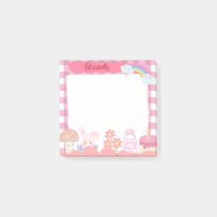 Cute Kawaii Pink Characters Personalized Customo Post-it Notes