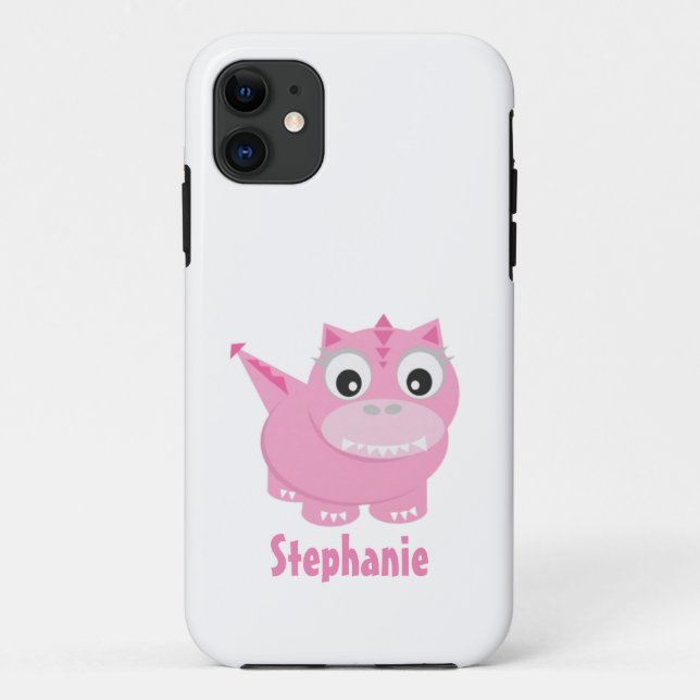 Cute Kawaii Pink Dino Case-Mate iPhone Case (Back)