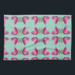 Cute Kawaii Pink Duck & Hearts Nursery Art Kitchen Towel<br><div class="desc">Quack up a smile with this incredibly cute pink duck design! This unique illustration features a glossy, 3D-style duck with a soft, textured wing, looking lovingly at floating pink hearts. It's an adorable and modern take on a classic childhood favorite. Perfect for decorating a baby girl's nursery, making a sweet...</div>