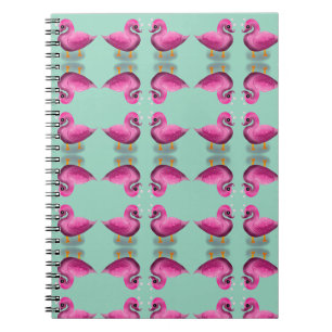 Cute Kawaii Pink Duck & Hearts Nursery Art Notebook
