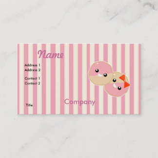 Cute Kawaii Pink Frosted Cookies Business Card