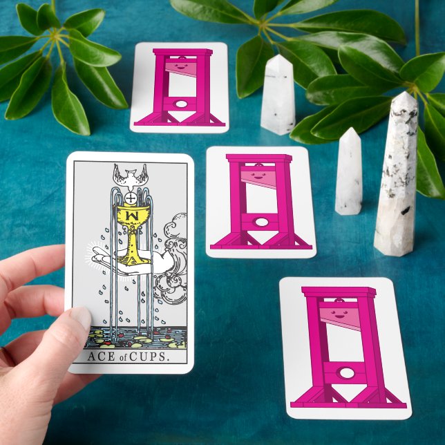 Cute Kawaii Pink Guillotine Tarot Card Deck (Insitu)
