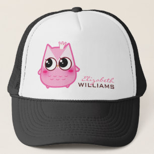 Cute kawaii pink owl - Personalized Trucker Hat