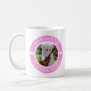 Cute Kawaii Pink Pawsitive Plushie Vibes Photo Coffee Mug
