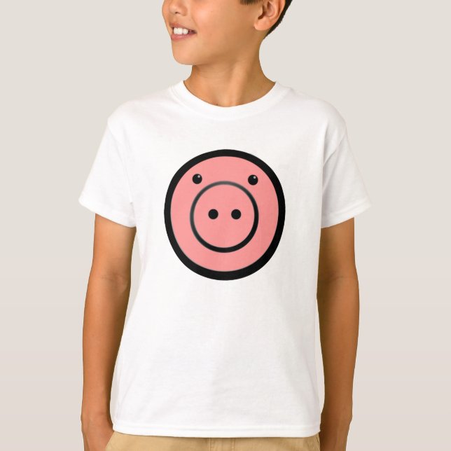 Cute Kawaii Pink Piggy Pig Vector Art T-Shirt (Front)