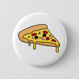 Cute Kawaii Pizza Slice 2 Inch Round Button
