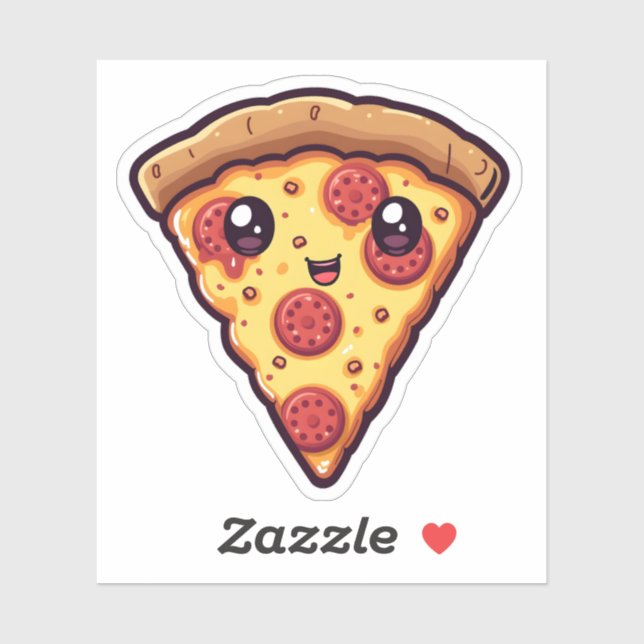 Cute Kawaii Pizza Slice Fun Cartoon Pizza (Sheet)