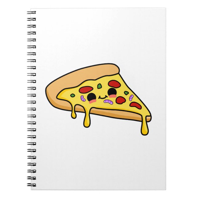 Cute Kawaii Pizza Slice Notebook (Front)