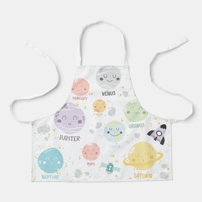 Cute Kawaii Planet Solar System Apron (Front)
