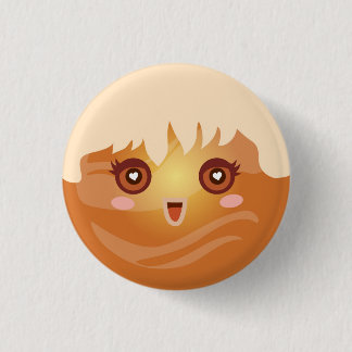 Cute Kawaii Planet Venus Character 1 Inch Round Button