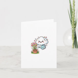 Cute Kawaii Plant Kindness Cute Cloud and FSticker Card