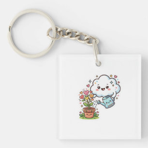 Cute Kawaii Plant Kindness Cute Cloud and FSticker Keychain