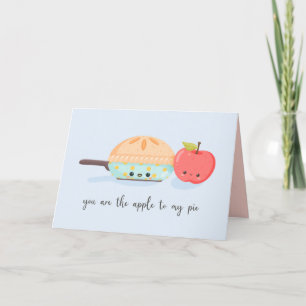 Cute kawaii pomme tarte amour carte de voeux