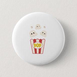 Cute Kawaii Popcorn 2 Inch Round Button