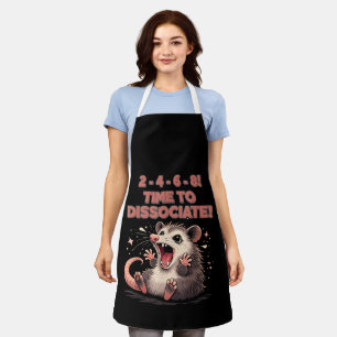 Cute Kawaii Possum Time to Dissociate Funny Design Apron