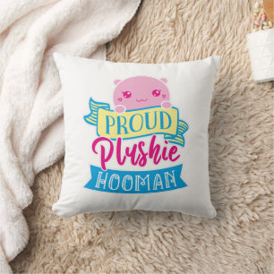 Cute Kawaii Proud Plushie Hooman Throw Pillow