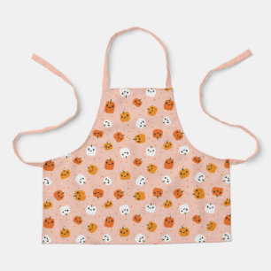 Cute Kawaii Pumpkin Faces Pattern Apron