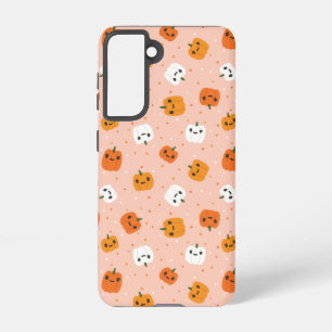Cute Kawaii Pumpkin Faces Pattern Samsung Galaxy Case