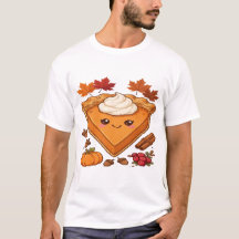 Cute Kawaii Pumpkin Pie Slice with Whipped Cream