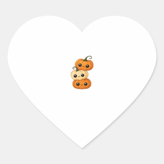Cute kawaii pumpkin trio Classic T-Shirt.png Heart Sticker (Front)