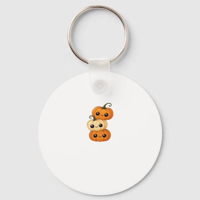 Cute kawaii pumpkin trio Classic T-Shirt.png Keychain (Front)