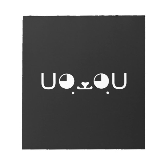 Cute Kawaii Puppy Dog Japanese Kaomoji Emoticon Notepad (Front)