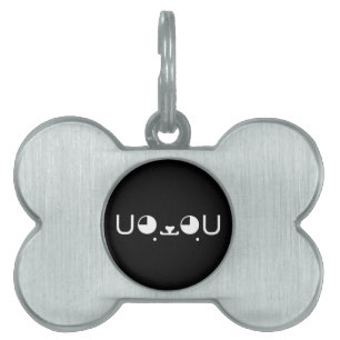 Cute Kawaii Puppy Dog Japanese Kaomoji Emoticon Pet ID Tag
