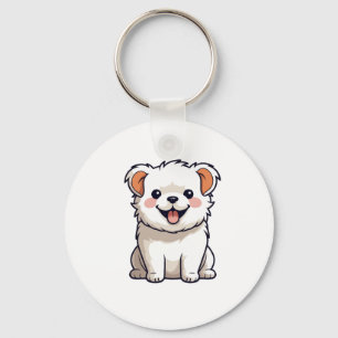 Cute Kawaii Puppy Vinyl Sticker - Adorable Cartoon Keychain