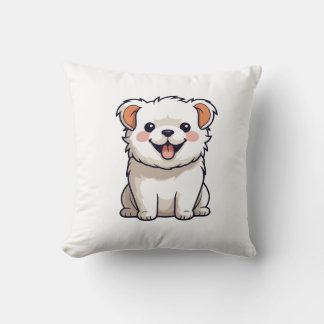 Cute Kawaii Puppy Vinyl Sticker - Adorable Cartoon Throw Pillow