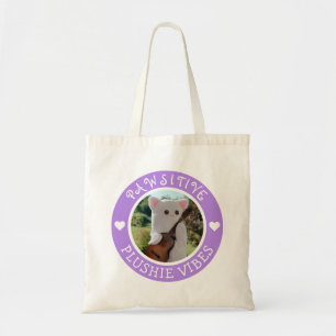 Cute Kawaii Purple Pawsitive Plushie Vibes Photo Tote Bag