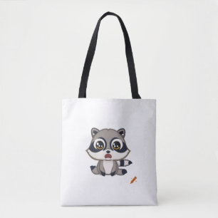"Cute Kawaii Raccoon Bag – Big Eyes, Big Head, and