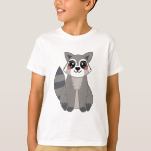 Cute Kawaii Raccoon Illustration T-Shirt
