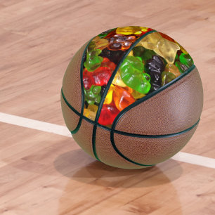 cute kawaii rainbow colorful candy bear gummy basketball