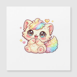 Cute Kawaii Rainbow Kitten Pastel Fluffy Cat Stick