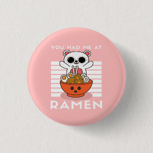 Cute Kawaii Ramen 1 Inch Round Button
