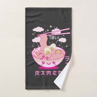 Cute Kawaii Ramen Anime Noodles Ramen Girls, Teens Hand Towel