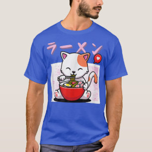 Cute Kawaii Ramen Cat Japanese Design  T-Shirt