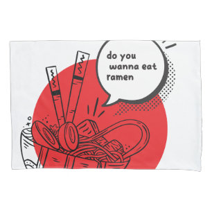 Cute Kawaii Ramen - Funny Japanese Food Pillowcase
