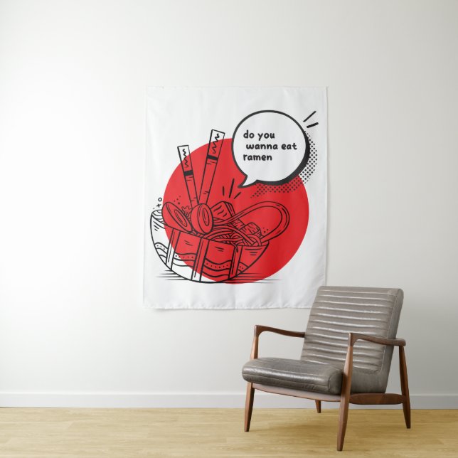 Cute Kawaii Ramen - Funny Japanese Food  Tapestry (In Situ)
