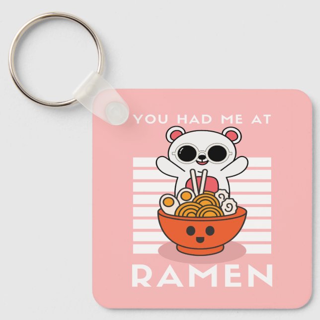 Cute Kawaii Ramen  Keychain (Front)