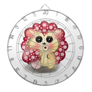 Cute Kawaii Red Mushroom Hedgehog Toadstool Art Dartboard